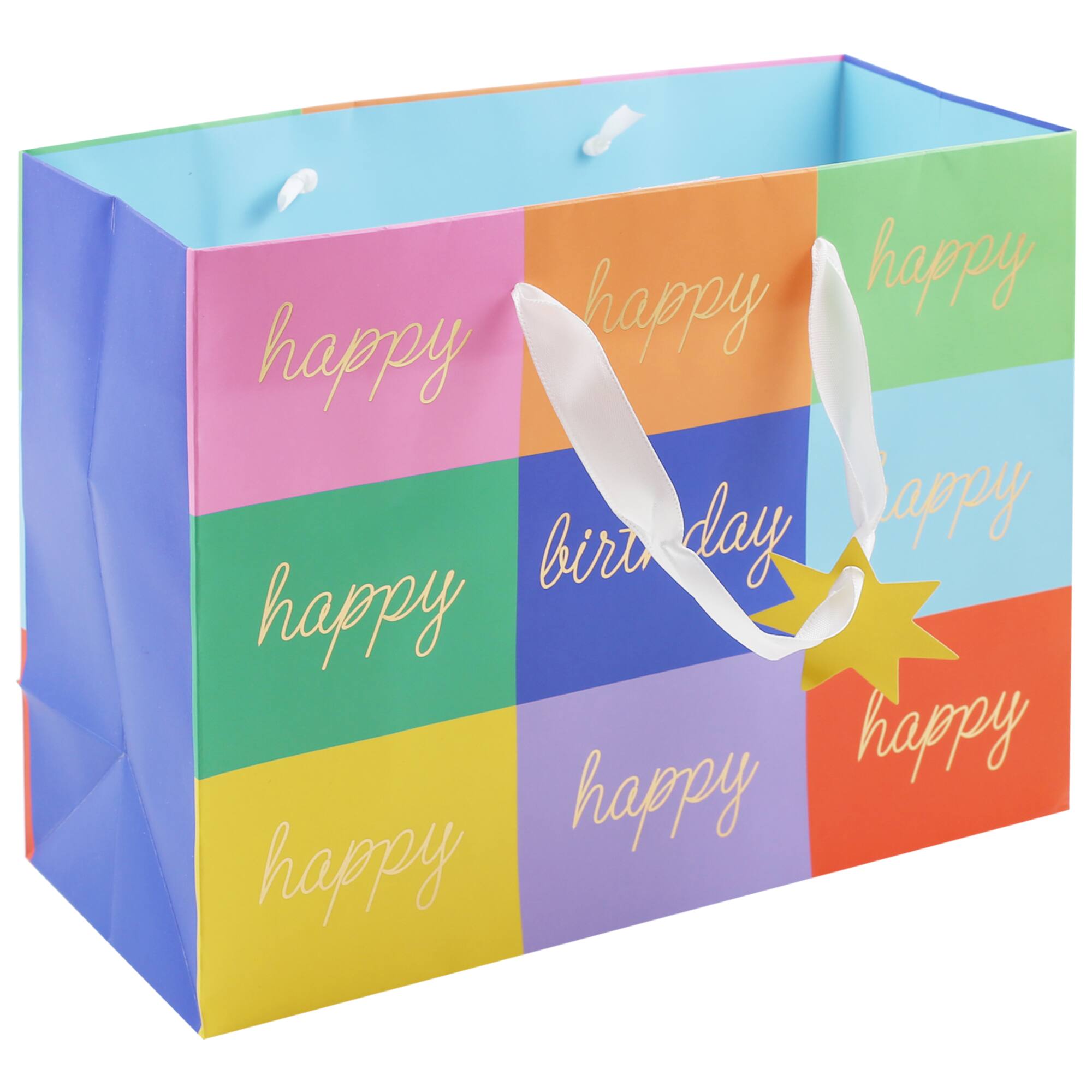 Medium Vogue Check Happy Birthday Gift Bag by Celebrate It™